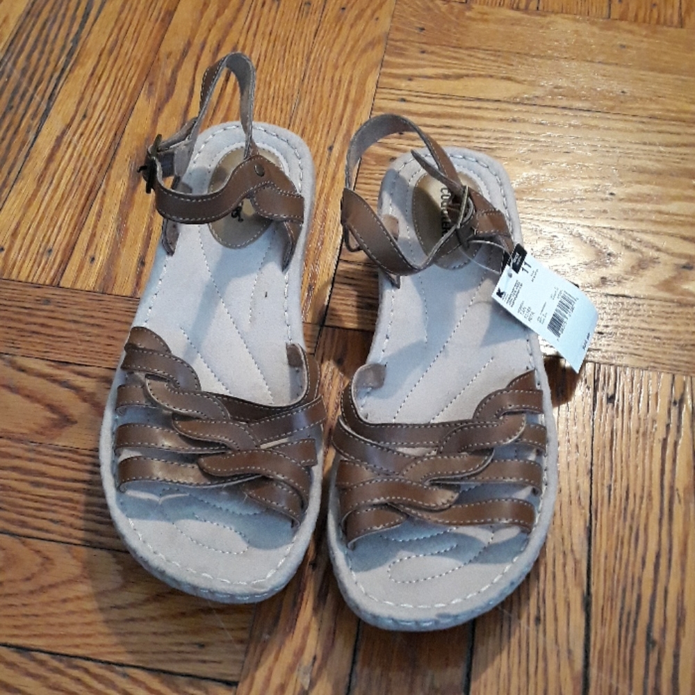 Braided leather sandals